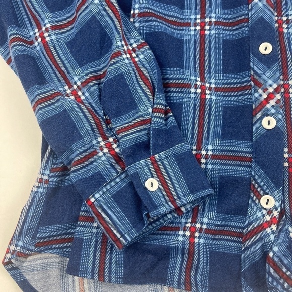 Doublju Button Up Shirt Womens Large Blue Plaid - Picture 5 of 8